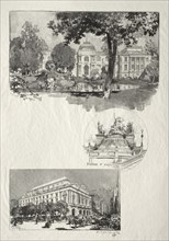 Rouen Illustré: La Musée; Fontaine St. Marie; Le Théâtre des Arts, 1896. Creator: Auguste Louis Lepère (French, 1849-1918).