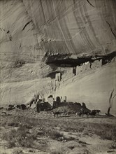 Ruins of Cliff Dwellings, Cañon de Chelly, Arizona, c. 1879-1881. Creator: John K. Hillers (American, 1843-1925).