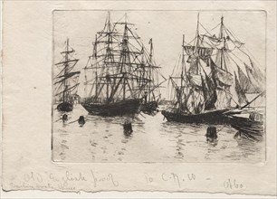 Sailing Boats, Venice, 1880. Creator: Otto H. Bacher (American, 1856-1909).