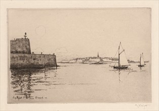 Saint-Malo Viewed from Dinard (Saint-Malo vu de Dinard), 1914. Creator: Eugène Bejot (French, 1867-1931).