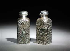 Salt and Pepper Shakers, c.1875-1885. Creator: Gorham Manufacturing Company (American, founded 1831).