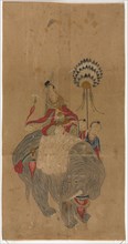 Samantabhadra on an Elephant with Two Attendants, 1392-1910. Creator: Unknown.