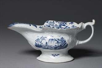 Sauce Boat, c. 1752. Creator: Bristol Porcelain Factory (British), possibly by ; Worcester Porcelain Factory (British), possibly by.