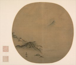 Scholar Reclining and Watching Rising Clouds, Poem by Wang Wei, 1225-75. Creator: Ma Lin (Chinese, c. 1185-after 1260).
