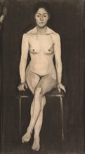 Seated Female Nude (Self-Portrait?), c. 1899. Creator: Paula Modersohn-Becker (German, 1876-1907).