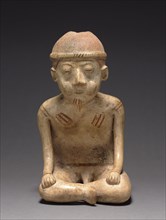 Seated Male Figure with Backrest, 100 BC - 300. Creator: Unknown.