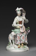 Seated Musician, c. 1765. Creator: Derby Porcelain Factory (British).