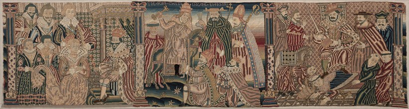 Sections of an Embroidered Frieze, 1625-1649. Creator: Unknown.