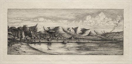 Seine Fishing off Charcoal Burner's Point, Akaroa, 1865. Creator: Charles Meryon (French, 1821-1868).
