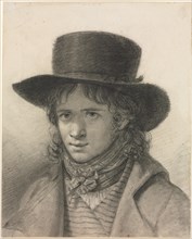 Self-Portrait in a Hat, c. 1790. Creator: Anne-Louis Girodet de Roucy-Trioson (French, 1767-1824).