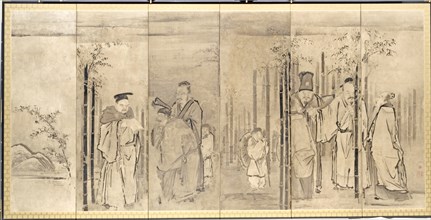 Seven Sages of the Bamboo Grove, 1600s. Creator: Kano Tan?y? (Japanese, 1602-1674).