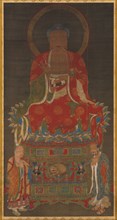 Shakyamuni Triad: Buddha Attended by Manjushri and Samantabhadra, 1300s. Creator: Unknown.
