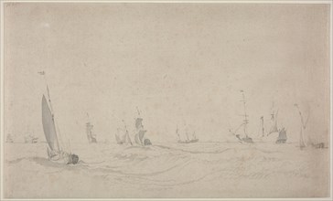 Shipping on a Rough Sea, 1665?. Creator: Willem van de Velde (Dutch, c. 1611-1693).