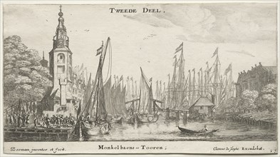 Ships of Amsterdam: Canal near Amsterdam and Tower of Monkel. Creator: Reinier Nooms (Dutch, c. 1623-1667).