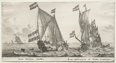 Ships of Amsterdam: Dutch Admiralty Yacht. A Guard Ship. Creator: Reinier Nooms (Dutch, c. 1623-1667).