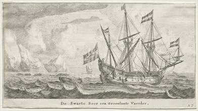 Ships of Amsterdam: The Black Bear, a Greenland Whaler. Creator: Reinier Nooms (Dutch, c. 1623-1667).