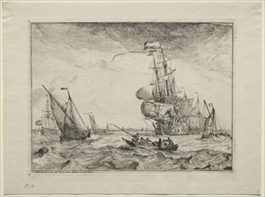 Ships Under Full Sail, 1701. Creator: Ludolf Backhuysen (Dutch, 1631-1708); Ludolf Backhuysen (Dutch, 1631-1708).