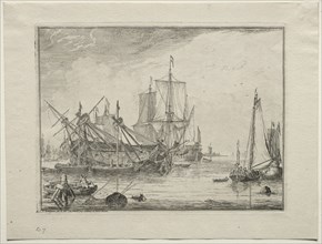 Ships Under Repair, 1701. Creator: Ludolf Backhuysen (Dutch, 1631-1708); Ludolf Backhuysen (Dutch, 1631-1708).