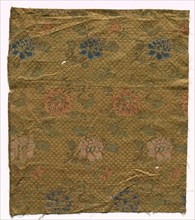 Silk Damask Fragment, 19th century. Creator: Unknown.