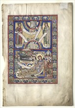 Single Leaf Excised from a Gospel Book: The Nativity (recto), c. 1190. Creator: Unknown.