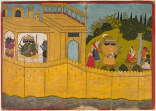 Sita in the Garden of Lanka, From the Ramayana epic of Valmiki, c. 1725. Creator: Unknown.