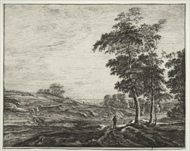 Six view in the wood of the Hague: Peasant Seen from the Back. Creator: Roelant Roghman (Dutch, 1627-1692).