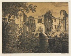 Six Views of Heidelberg Castle: Western Part , 1820. Creator: Ernst Fries (German, 1801-1833); Mohr & Winter, Heidelberg.