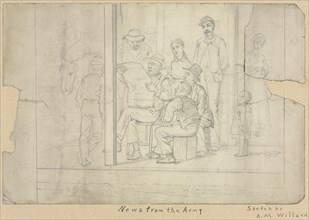 Sketch - News from the Army. Creator: Archibald Willard (American, 1836-1918).