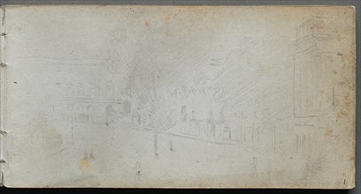 Sketchbook, page 01: Street Scene, 1905-10. Creator: Ernest Meissonier (French, 1815-1891).