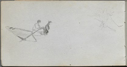 Sketchbook, page 04: Figures in a Boat. Creator: Ernest Meissonier (French, 1815-1891).