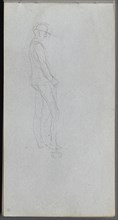 Sketchbook, page 11: Figure in Profile. Creator: Ernest Meissonier (French, 1815-1891).