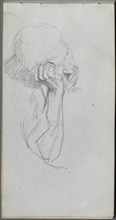 Sketchbook, page 16: Melancholy Figure . Creator: Ernest Meissonier (French, 1815-1891).