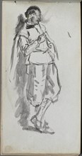 Sketchbook, page 46: Standing Male Figure. Creator: Ernest Meissonier (French, 1815-1891).