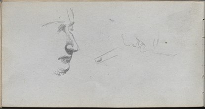 Sketchbook, page 80: Study of Faces. Creator: Ernest Meissonier (French, 1815-1891).