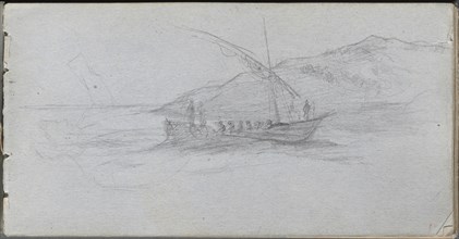 Sketchbook, page 88: Seascape and Figure. Creator: Ernest Meissonier (French, 1815-1891).