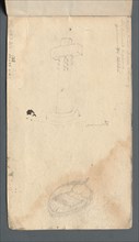 Sketchbook: Study of Cross and Rowboat (on back cover), 1814. Creator: Samuel Prout (British, 1783-1852).