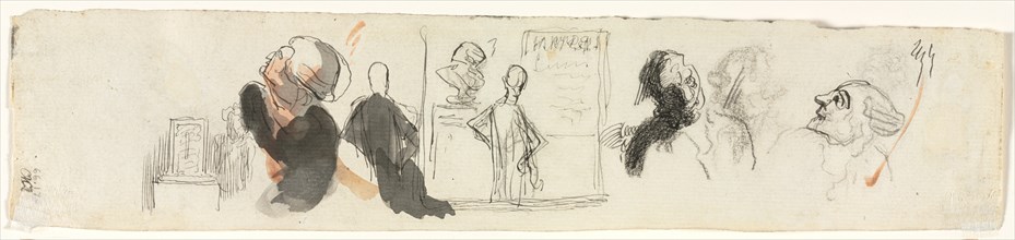 Sketches of Various Figures, third quarter 19th century. Creator: Honoré Daumier (French, 1808-1879).