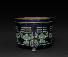 Small Jardiniere with Three Legs: Fahua Ware, Ming dynasty (1368-1644). Creator: Unknown.