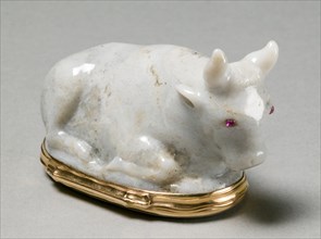 Snuff Box in the Form of a Reclining Bull (Bonbonnière), c. 1750-60. Creator: Unknown.