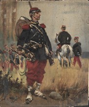 Soldiers, c. 1892. Creator: Édouard Detaille (French, 1848-1912).
