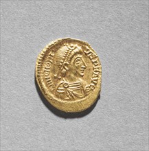 Solidus of Arkadios (obverse), 395-408. Creator: Unknown.