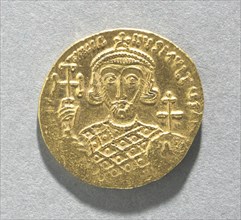 Solidus with Bust of Justinian II (reverse), 705 AD. Creator: Unknown.