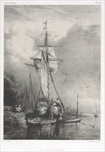 Souvenirs d Artistes (No. 78): Six Marines: Environs de Rouen, 1832. Creator: Paul Hüet (French, 1803-1869).