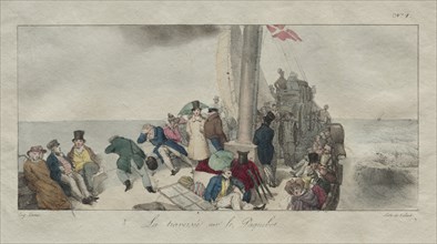 Souvenirs of London: Crossing on the Packet Boat, 1826. Creator: Eugène Louis Lami (French, 1800-1890).