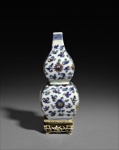 Square Double-Gourd Vase with Floral Scrolls, 1521-1566. Creator: Unknown.