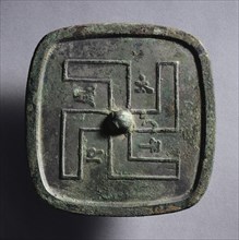 Square Mirror with Wan Symbol, early 1000s. Creator: Unknown.