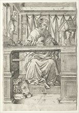 St. Jerome in His Study, c. 1510. Creator: Giovanni Antonio da Brescia (Italian).
