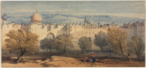 St. Stephen's Gate, Jerusalem, c. 1860. Creator: Richard Principal Leitch (British, 1844-1865).