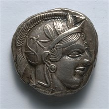 Stater: Archaic Head of Athena (obverse), 514-407 BC. Creator: Unknown.