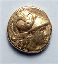Stater: Athena (obverse), 336-323 BC. Creator: Unknown.